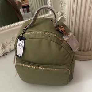 Tommy Hilfiger green + leather backpack